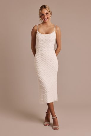 DB Studio Beaded Scoop Neck Spaghetti Strap Midi Dress